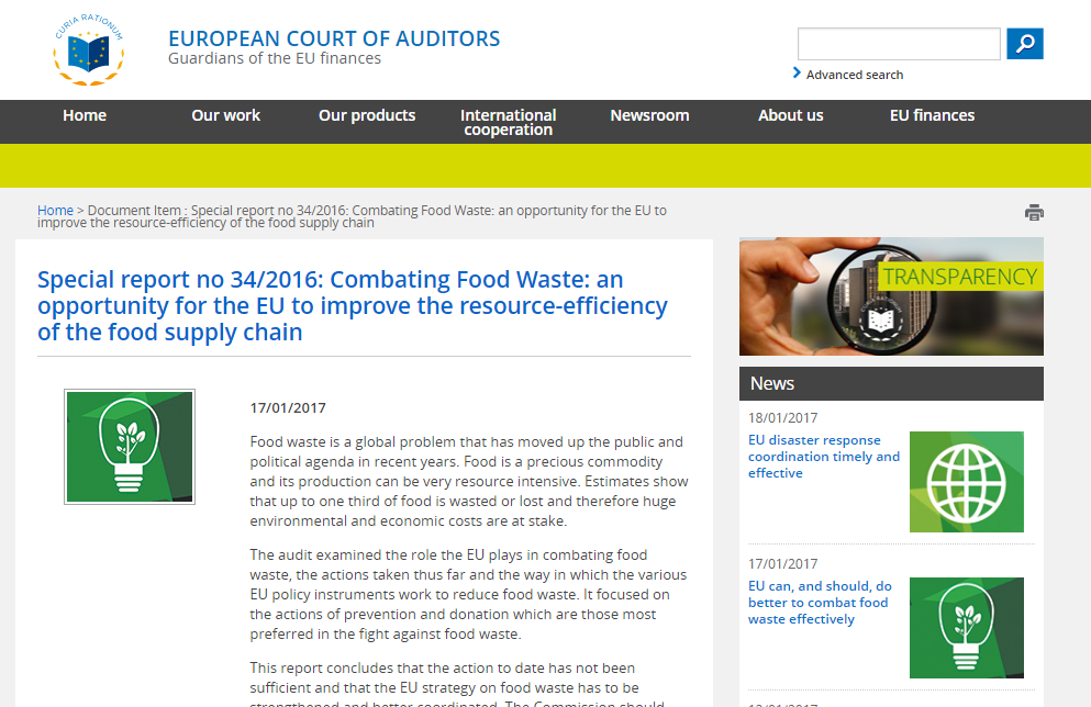 Combating Food Waste: an opportunity for the EU to improve the resource-efficiency of the food supply chain