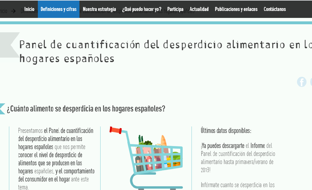 Panel de cuantificación del desperdicio alimentario en los hogares españoles